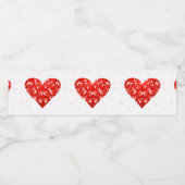 Romantische Bloemige Hart voor Valentijnsdag Waterfles Etiket (Enkel label)