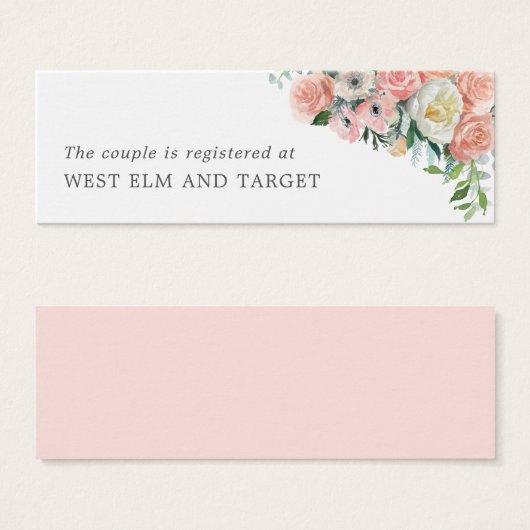 Romantische bloemige huwelijksgeschenk registratie mini visitekaartjes (Voorkant /achterkant)