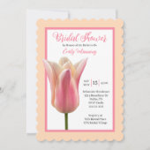 Romantische bloemige roze tulp bruidsdouche  kaart (Voorkant)