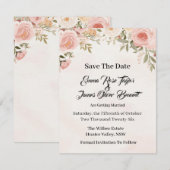 Romantische bloemige 'Save the Date'-kaart Save The Date (Voorkant / Achterkant)