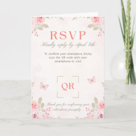 Romantische bloemige trouw RSVP kaart – Rozen & Bo