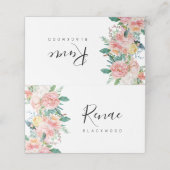 Romantische bloemige trouwbegeleidingskaart, bloem plaatskaartje (Buitenkant ongevouwen)