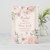 Romantische bloemige vrijgezellenfeest kaart (Staand voorkant)