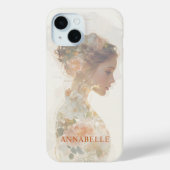 Romantische bloemige vrouw silhouet op maat Case-Mate iPhone case (Achterkant)