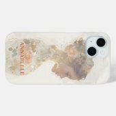 Romantische bloemige vrouw silhouet op maat Case-Mate iPhone case (Achterkant (horizontaal))
