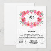 Romantische bloemige waterverf roos krans kaart (Voorkant / Achterkant)