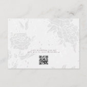 Romantische Bloemkrans Paarse QR Code Bruiloft RSVP Kaartje (Achterkant)