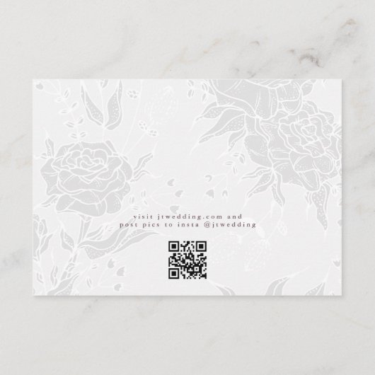 Romantische Bloemkrans Paarse QR Code Bruiloft RSVP Kaartje (Achterkant)
