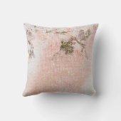 Romantische bloemmotief roze monogram calligrafie kussen (Achterkant)