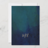 Romantische bloemmotief smaragdgroene gouden bruid kaart (Achterkant)