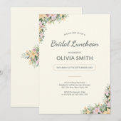 Romantische bloemrijke bruidslunch uitnodiging (Voorkant / Achterkant)