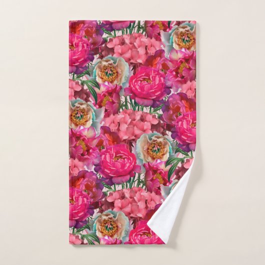 Romantische bloemtuin bad handdoek (Handdoek)