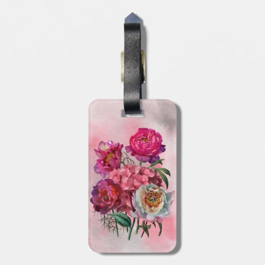Romantische bloemtuin bagagelabel (Achterkant verticaal)