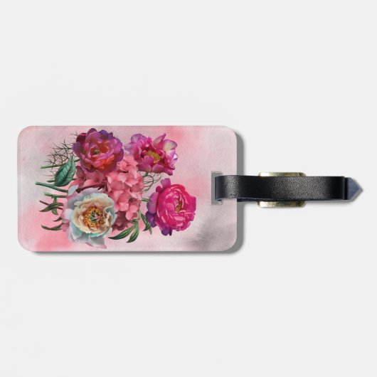Romantische bloemtuin bagagelabel (Achterkant horizontaal)