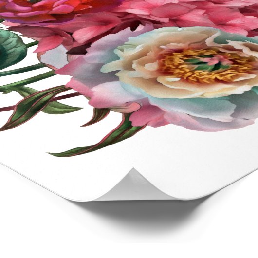 Romantische bloemtuin poster (Hoek)