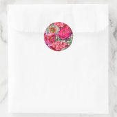 Romantische bloemtuin ronde sticker (Tas)