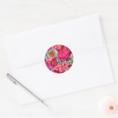 Romantische bloemtuin ronde sticker (Envelop)