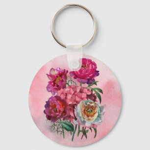 Romantische bloemtuin sleutelhanger