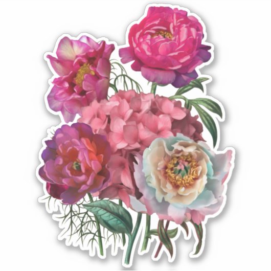 Romantische bloemtuin sticker (Voorkant)