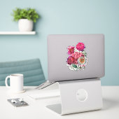 Romantische bloemtuin sticker (Laptop op bureau)