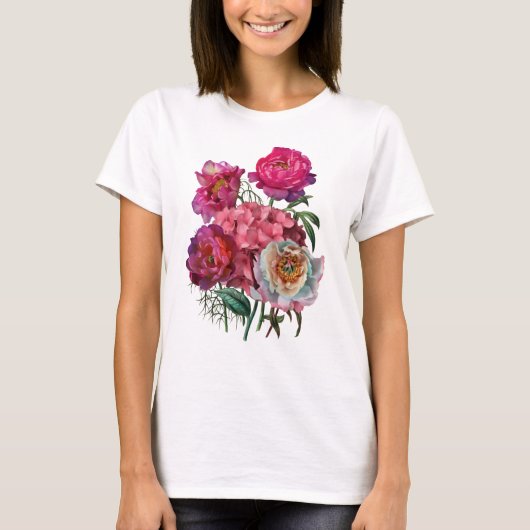 Romantische bloemtuin t-shirt (Voorkant)