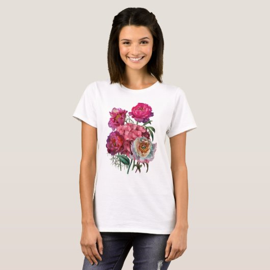 Romantische bloemtuin t-shirt (Voorkant volledig)
