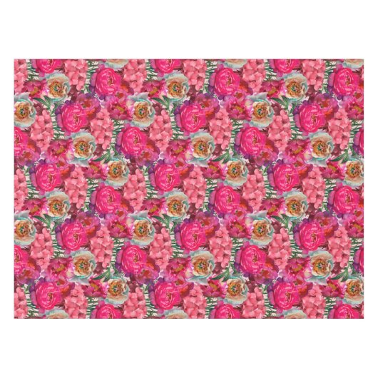 Romantische bloemtuin tafelkleed (Voorkant (Horizontaal))