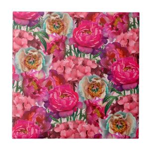 Romantische bloemtuin tegeltje