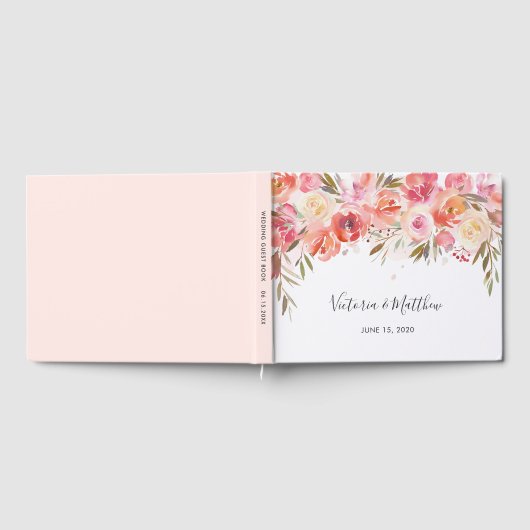 Romantische bloesem bloesem bloemenbruiloft gastenboek (Volledig)