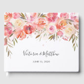 Romantische bloesem bloesem bloemenbruiloft gastenboek (Voorkant)