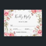 Romantische bloesem bloesem bloemenbruiloft RSVP<br><div class="desc">Deze Romantische Blush Bloom Wedding RSVP-Kaart is voorzien van beschilderde waterverf in blozend roze en wit,  olijfgroen gebladerte met handgeschreven letters. Voor meer geavanceerde aanpassing van dit ontwerp,  klikt u op de knop "Aanpassen". Overeenkomende objecten zijn ook beschikbaar.</div>