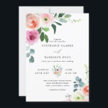 Romantische Bloesem Blush Roze & Witte Bloemen Huw Kaart<br><div class="desc">Romantische Blossom Blush Roze & Witte Bloemen Huwelijksuitnodiging.</div>