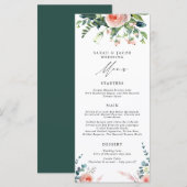 Romantische Bloesems Blush Roze Bloemen Trouwmenu Menu (Voorkant / Achterkant)