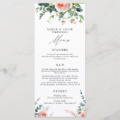 Romantische Bloesems Blush Roze Bloemen Trouwmenu Menu (Voorkant)