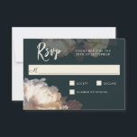 Romantische Bloesems Elegante Bloemen Bruiloft RSV RSVP Kaartje<br><div class="desc">Een uniek elegant bruilofts-RSVP kaartontwerp met subtiel licht en schaduwen en prachtige bloemmotieven,  waaronder dubbele tulpen,  witte bessen en IJslandse papavers. Het kleurenpalet omvat ivoorkleurige bloemen met lichte tinten van bleke blos en een luxueuze diep leigrijze achtergrond. Personaliseer het tekstsjabloon met uw vereiste reactiedatum.</div>