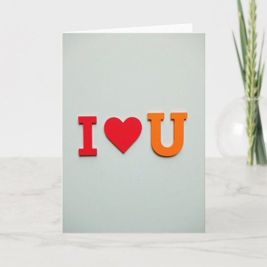 Romantische Blokletters Liefde Matte Kaart (Voorkant)