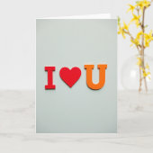 Romantische Blokletters Liefde Matte Kaart (Gele Bloem)