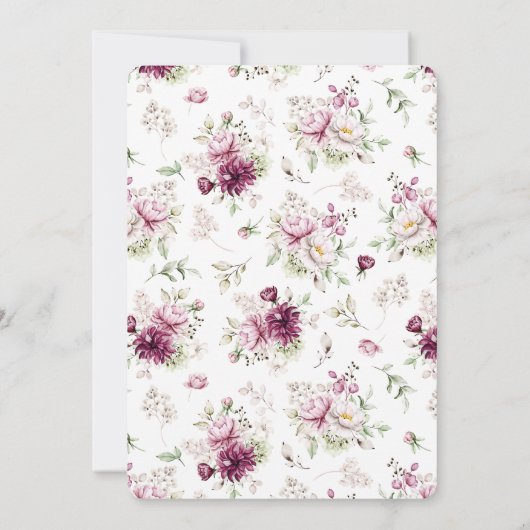 Romantische Bloom Bloemen Peony Pentacle Kaart (Achterkant)