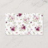 Romantische Bloom Bloemen Peony Pentacle RSVP Visitekaartje (Achterkant)