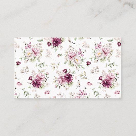 Romantische Bloom Bloemen Peony Pentacle RSVP Visitekaartje (Achterkant)