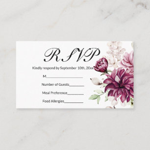 Romantische Bloom Bloemen Peony Pentacle RSVP Visitekaartje
