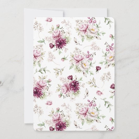 Romantische Bloom Bloemen Peony Pentacle Save The Date (Achterkant)