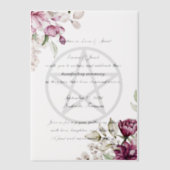 Romantische Bloom Bloemen Peony Pentacle Vellum Uitnodigingen (Voorkant)