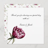 Romantische Bloom Floral Peony Bedankkaart (Voorkant / Achterkant)