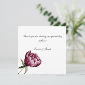 Romantische Bloom Floral Peony Bedankkaart (Staand voorkant)