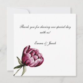 Romantische Bloom Floral Peony Bedankkaart