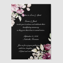 Romantische Bloom Floral Peony Vellum Uitnodigingen