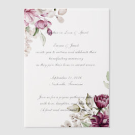 Romantische Bloom Floral Peony Vellum Uitnodigingen