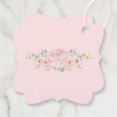 Romantische Bloom Zacht Roze Goud Bloemen Pioen Br Bedankjes Labels (Achterkant)