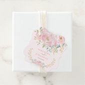 Romantische Bloom Zacht Roze Goud Bloemen Pioen Br Bedankjes Labels (In situ)